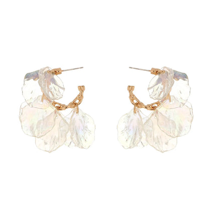 Simple Transparent Petal Flower Stud Earring