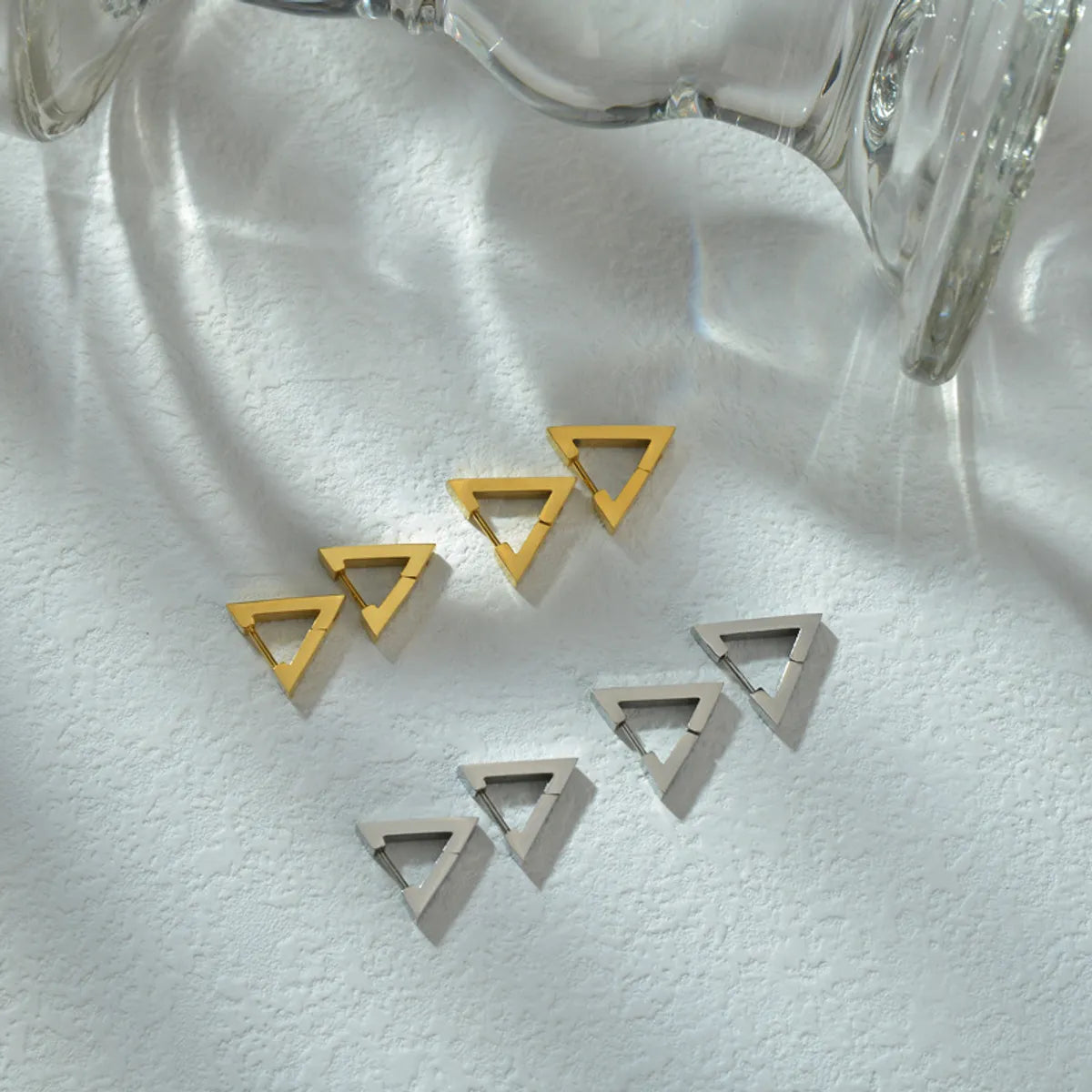 Geometric 304 Stainless Steel No Inlaid 18K Gold Plated Earrings Ear Studs