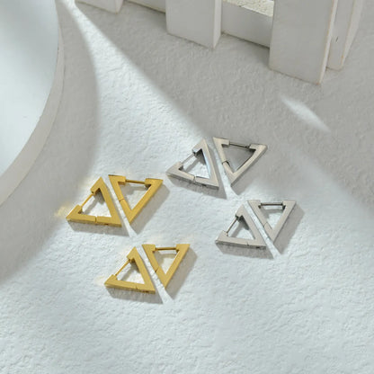 Geometric 304 Stainless Steel No Inlaid 18K Gold Plated Earrings Ear Studs