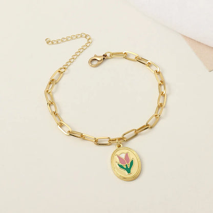 Ig Style Flower Tulip Alloy Women'S Rings Bracelets Necklace