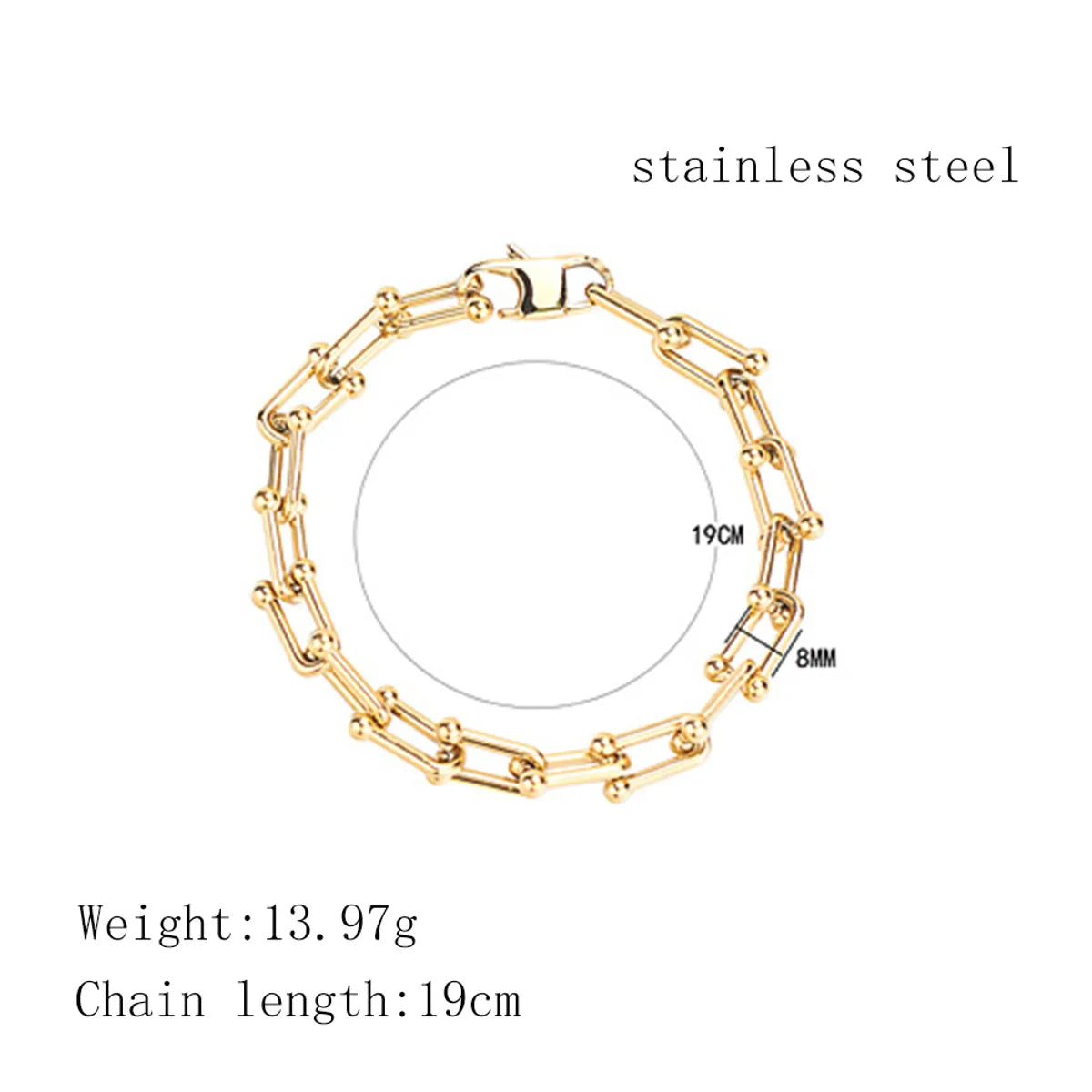 Simple U-shaped Solid Color Splicing Titanium Steel Bracelet Wholesale Gooddiy