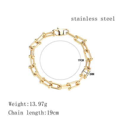 Simple U-shaped Solid Color Splicing Titanium Steel Bracelet Wholesale Gooddiy