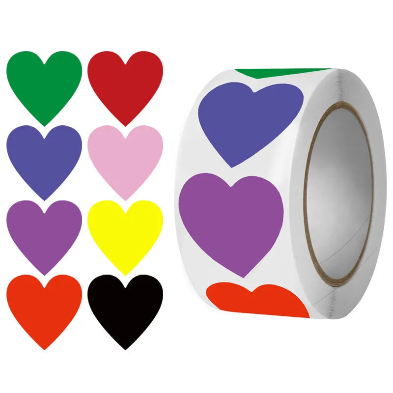 Simple White Round Letters Heart Pattern Decorative Gift Label Seal Stickers