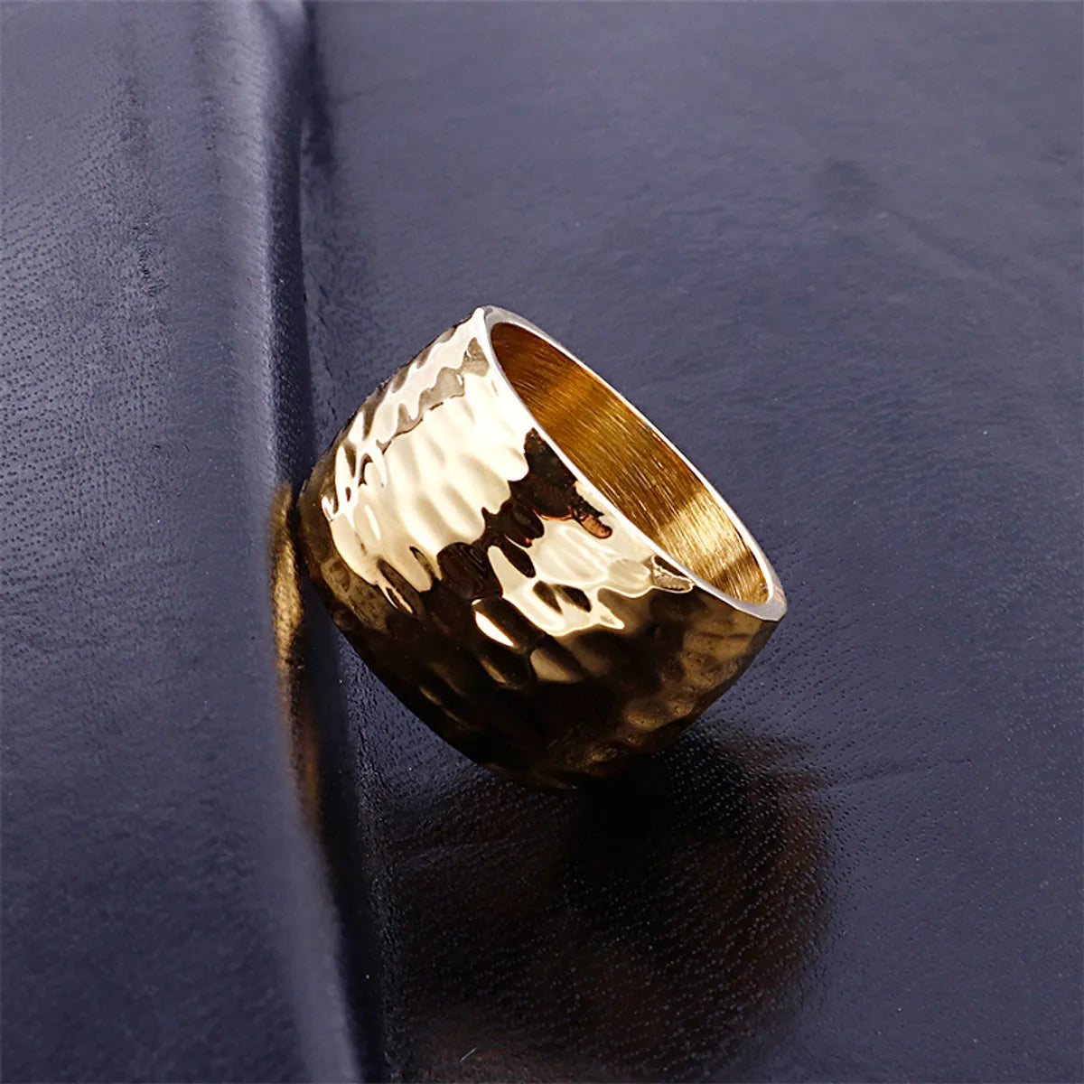 From  Simple Style Ring Stainless Steel Irregular Pattern Ring Unisex Ring