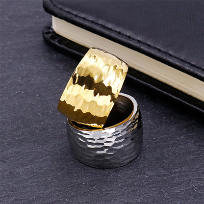 From  Simple Style Ring Stainless Steel Irregular Pattern Ring Unisex Ring