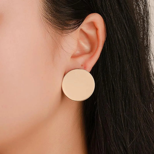 Simple Style Round Plating Alloy No Inlaid Earrings Ear Studs