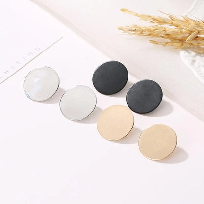 Simple Style Round Plating Alloy No Inlaid Earrings Ear Studs