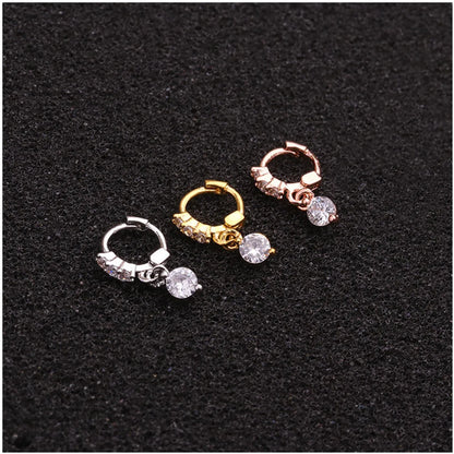 Single Piece Hot Selling Jewelry Inlaid Zircon Cartilage Earrings Creative Flower Small Ear Buckle Cross-border Piercing