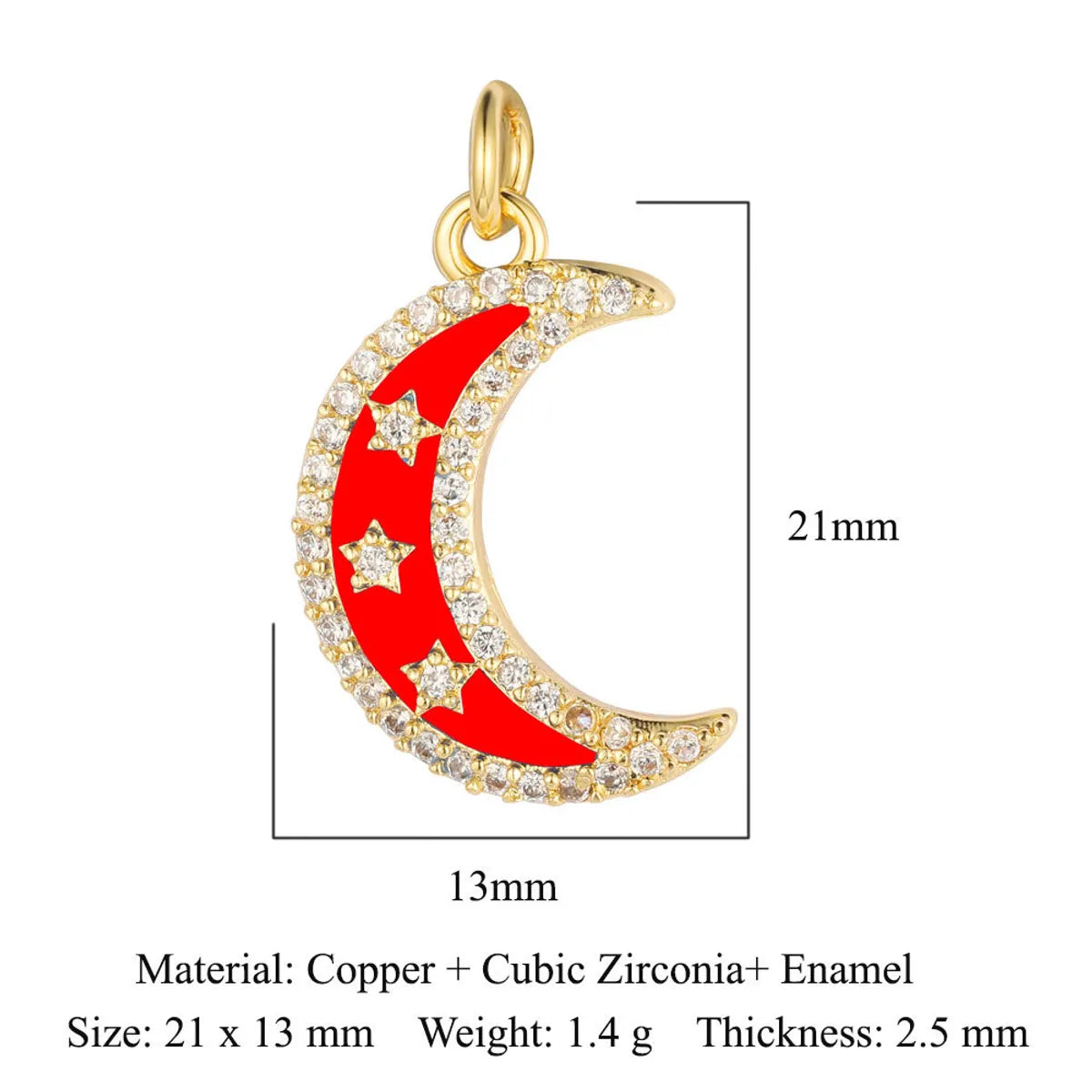 Vintage Style Star Moon Copper Plating Inlay Zircon 18k Gold Plated Jewelry Accessories