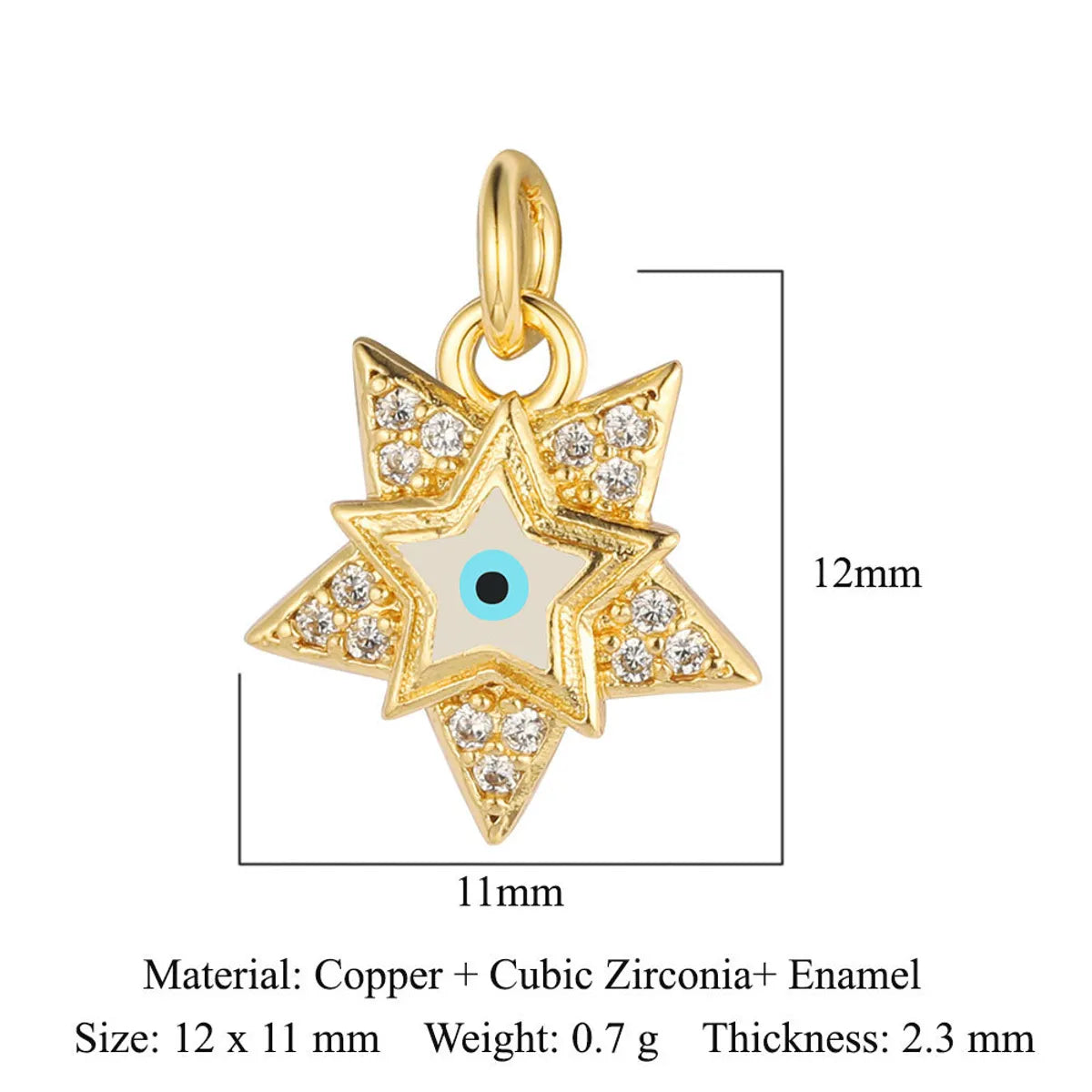 Vintage Style Star Moon Copper Plating Inlay Zircon 18k Gold Plated Jewelry Accessories