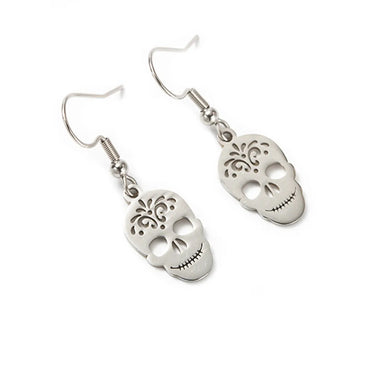 Skull Fully Polished Cut Earrings