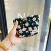 Small Fresh Embroidered Daisy Storage Bag Simple Portable Cosmetic Bag Female Student Artistic Pencil Bag Large Capacity Clutch Bag