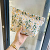 Small Fresh Embroidered Daisy Storage Bag Simple Portable Cosmetic Bag Female Student Artistic Pencil Bag Large Capacity Clutch Bag