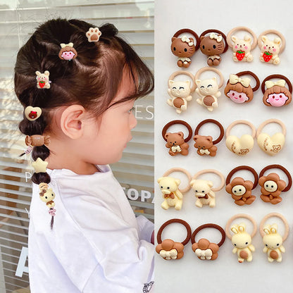 Small Hair Ring Net Celebrity Milk Coffee Color Children Girl Baby Headdress Girls