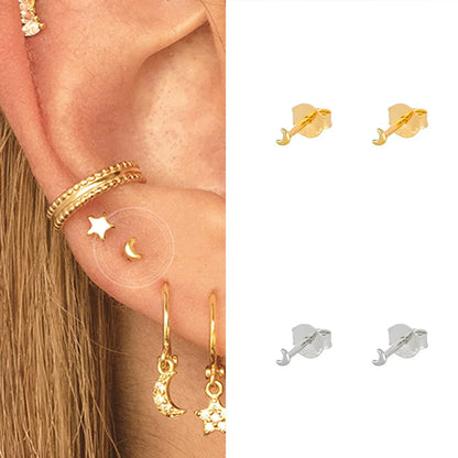 Small Moon Crescent Earrings Fashion Simple Creative Earrings