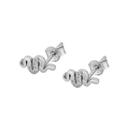 Sterling Silver Needle Europe And America Cross Border Ins Snake-shaped Diamond-embedded Small Animal Mix And Match Simple Stud Earrings Women's Fashion Trend