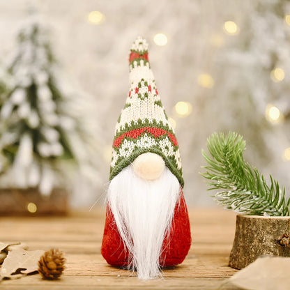 Snowflake Knitted Hat Forest Elderly Doll Christmas Decoration