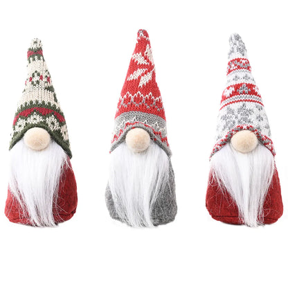 Snowflake Knitted Hat Forest Elderly Doll Christmas Decoration