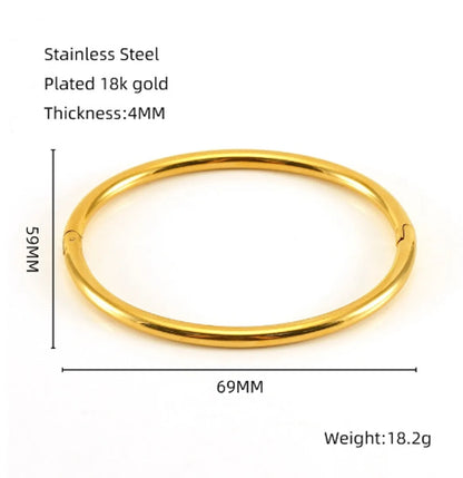 Solid Color 304 Stainless Steel Bangle In Bulk