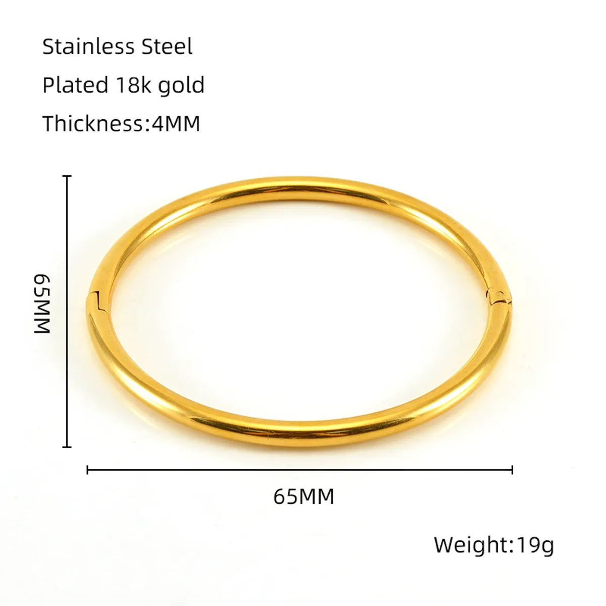 Solid Color 304 Stainless Steel Bangle In Bulk