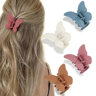 Solid Color Butterfly  Arenaceous Paint Personality Hair Clip Multicolors