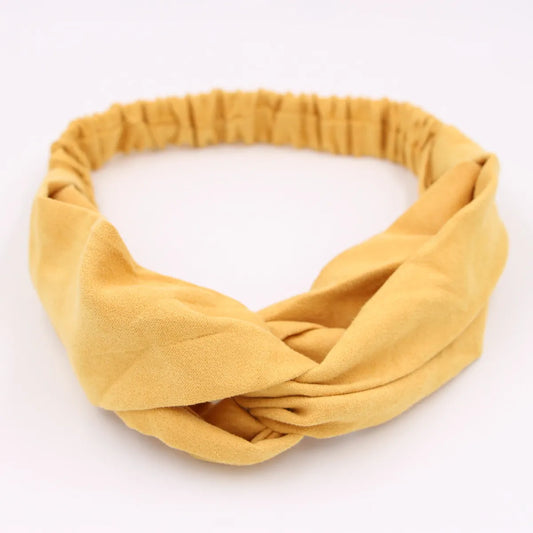 Solid Color Cloth Cross Hair Band Korean Simple Headband  Wholesale