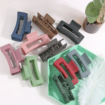 Solid Color Frosted Acrylic Rectangular Large Hair Clip