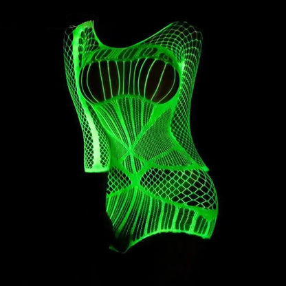 Solid Color Luminous Hollow Out Stockings