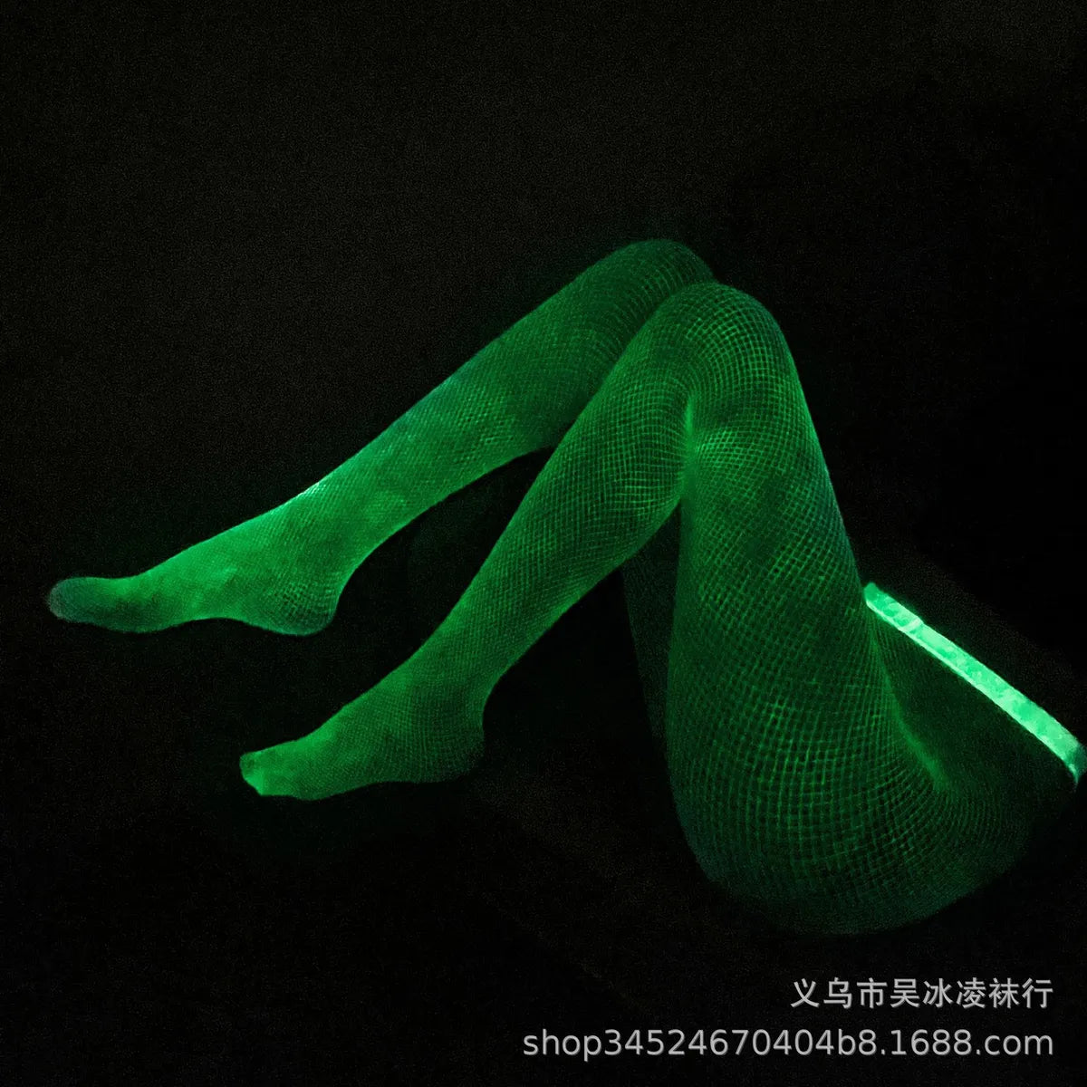 Solid Color Luminous Hollow Out Stockings