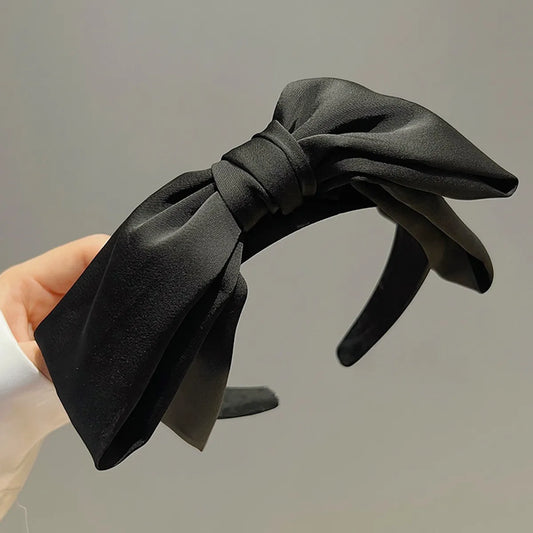 Song Zhiya  Big Bow Headband High-Grade Black Headwear Internet Celebrous Face Wash Hair Card Women'S Headband Hair Accessories