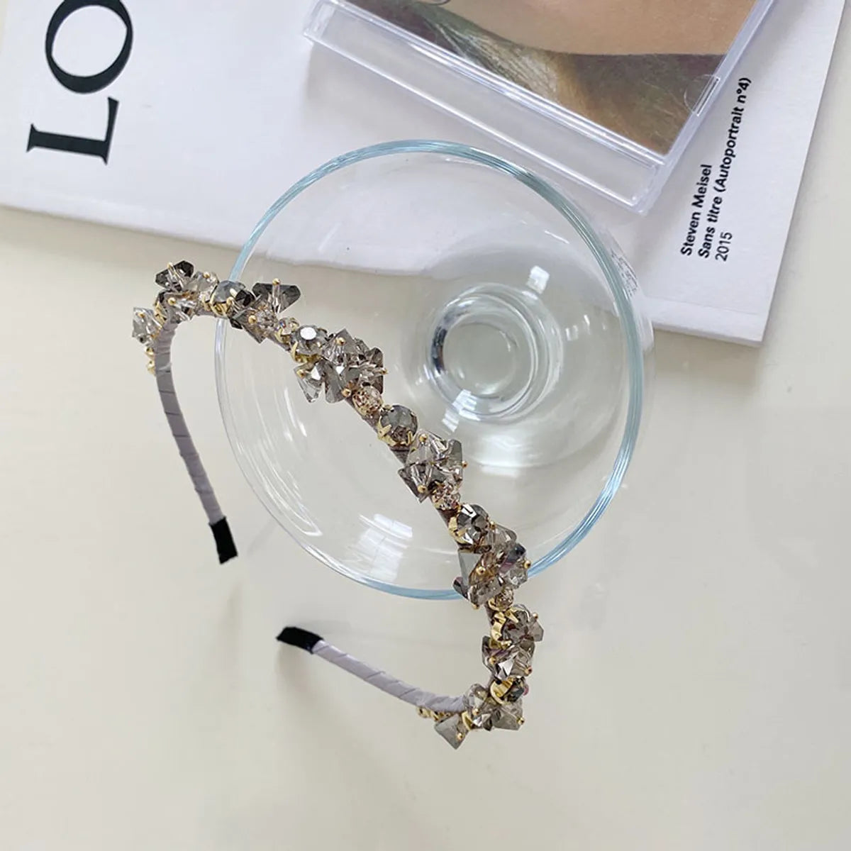 South Korea'S New Crystal Full Diamond Headband Summer Simple Hair Hole Steel Ring Thin Edge Headband Wholesale Nihaojewelry