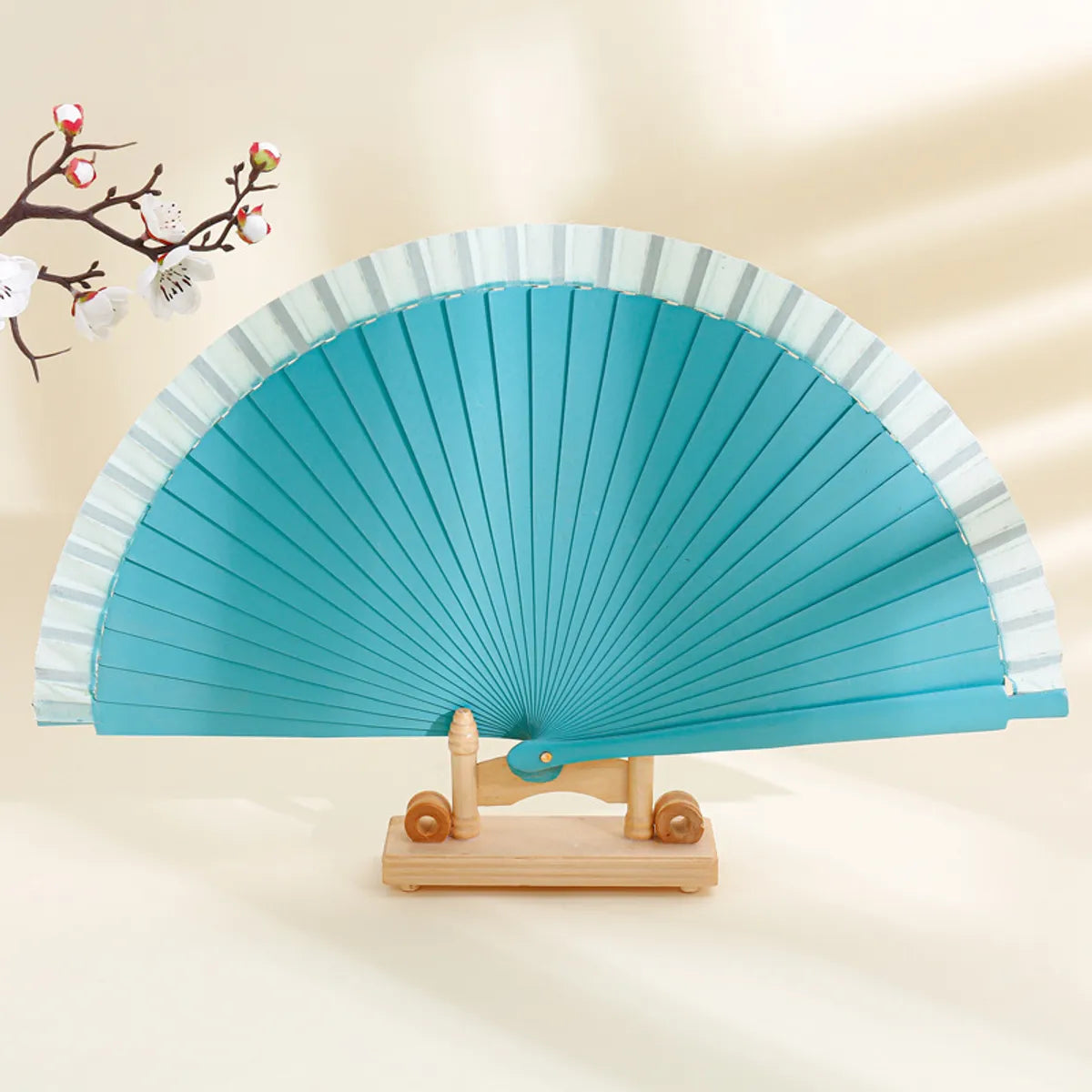 Spanish Plain Pure Wood Folding Fan Female Modern Simple Fan Props Classical Solid Color Folding Fan Folding Fan Wholesale