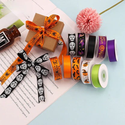 Special For All Saints Ribbon Set Combination Halloween Ribbon Scene Decoration Gift Packaging DIY Bow