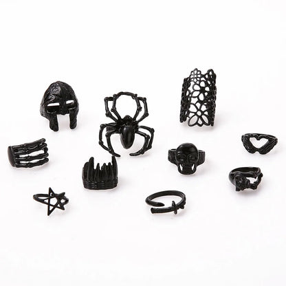 Spider Skull Alloy Paint No Inlaid Rings