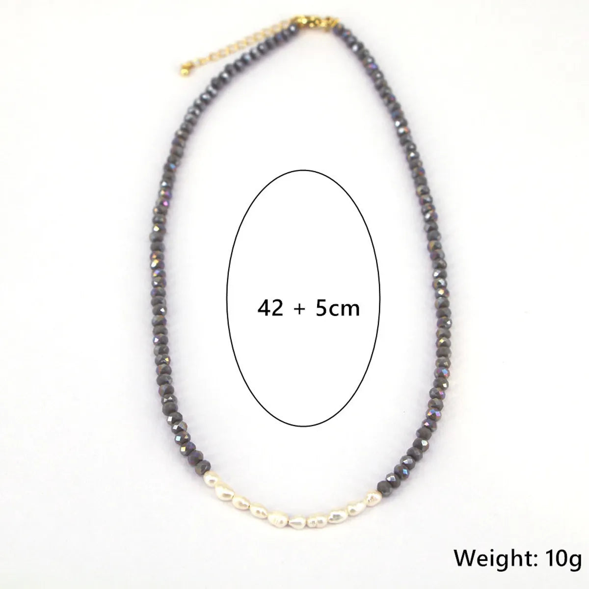 Splicing Crystal Beaded Pearl Necklace Clavicle Chain