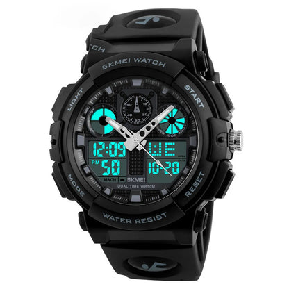 Sports Color Block Single Folding Buckle Electronic Men'S Watches