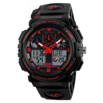 Sports Color Block Single Folding Buckle Electronic Men'S Watches