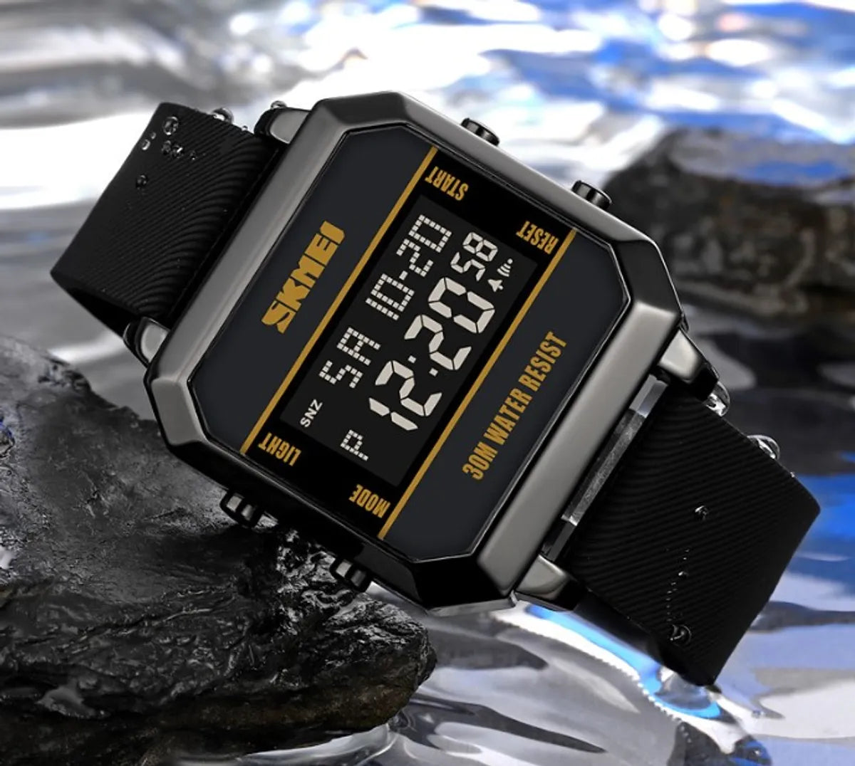 Sports Geometric Buckle Electronic Men'S Watches