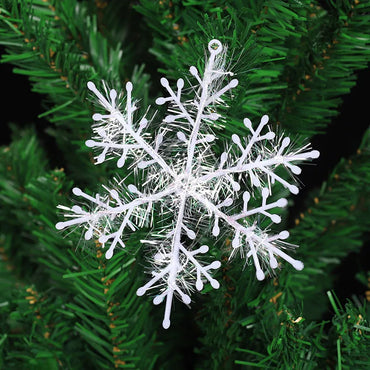 Spot Wholesale  Hot 11cm Plastic Christmas Snowflake Pendant Christmas Tree Decoration Supplies 1 Pack Of 3 Pieces