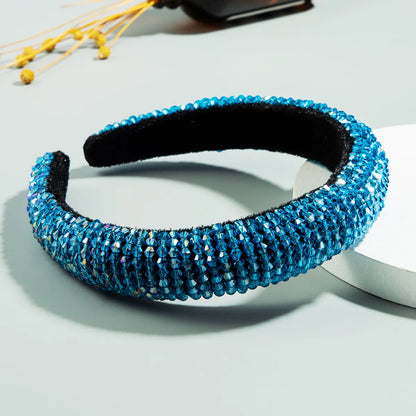 Spring New Sponge Crystal Wide Edge Headband