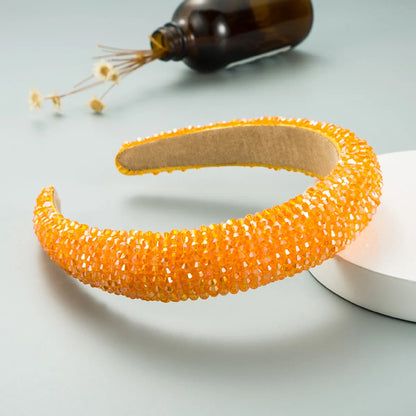 Spring New Sponge Crystal Wide Edge Headband