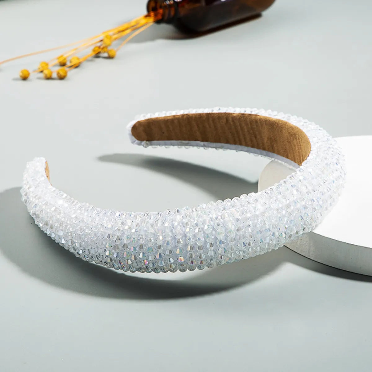 Spring New Sponge Crystal Wide Edge Headband