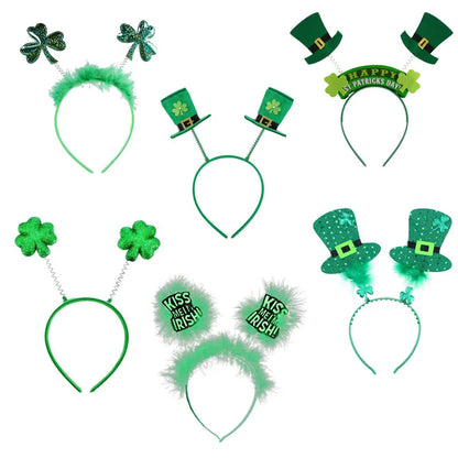 St. Patrick Shamrock Letter Bow Knot Plastic Party Hair Band Costume Props 1 Piece