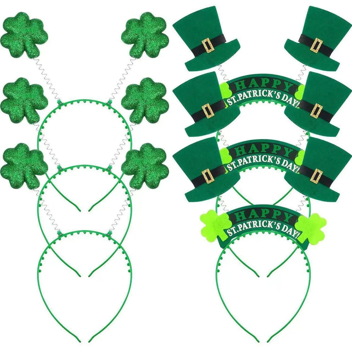 St. Patrick Shamrock Letter Bow Knot Plastic Party Hair Band Costume Props 1 Piece