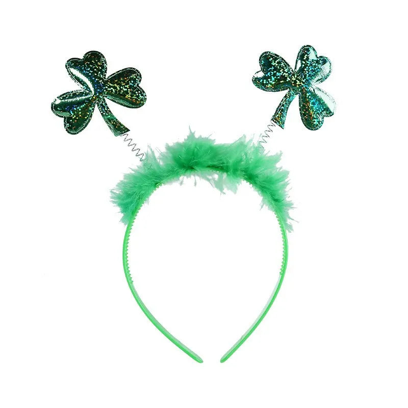 St. Patrick Shamrock Letter Bow Knot Plastic Party Hair Band Costume Props 1 Piece