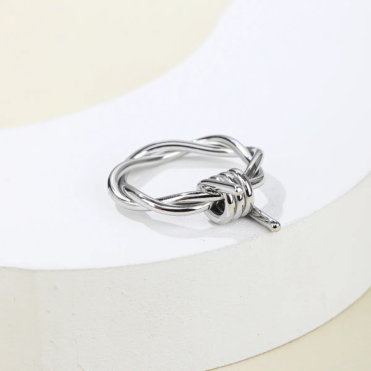 Stainless Steel 14K Gold Plated Hip-Hop Simple Style Curve Polishing Plating Rings