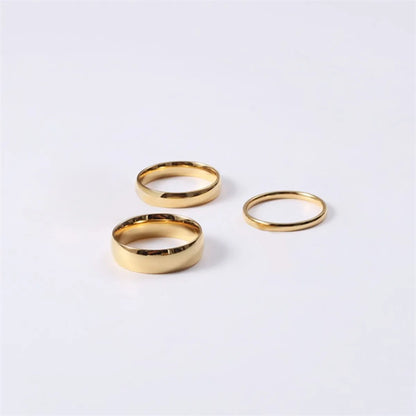 Stainless Steel 14K Gold Plated Simple Style Geometric Plating Rings