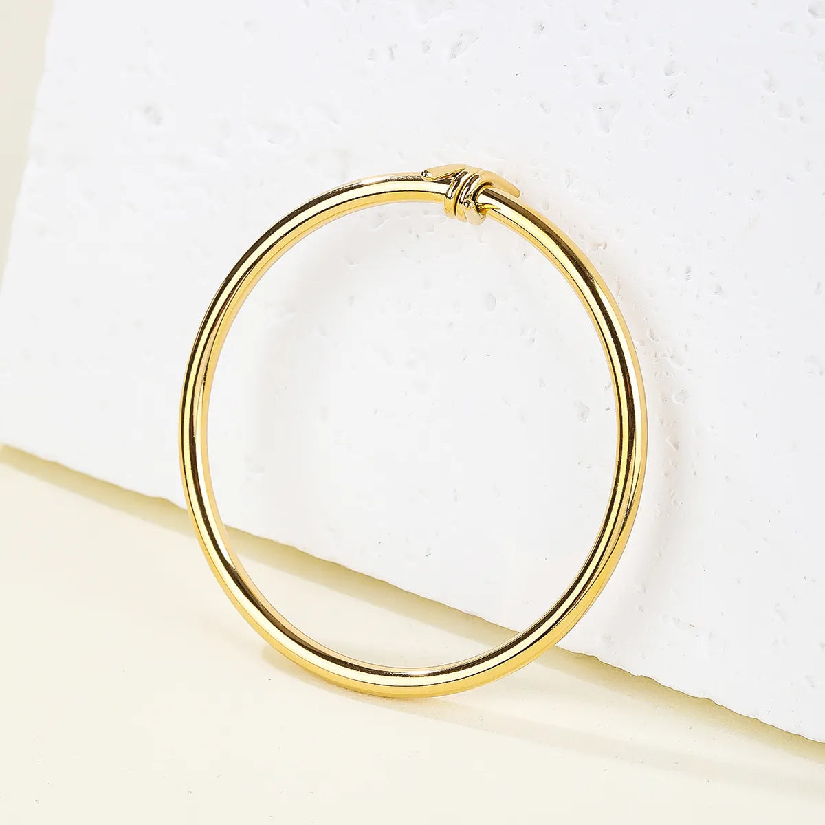 Stainless Steel 14K Gold Plated Vintage Style Simple Style Solid Color Plating Bangle