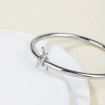 Stainless Steel 14K Gold Plated Vintage Style Simple Style Solid Color Plating Bangle