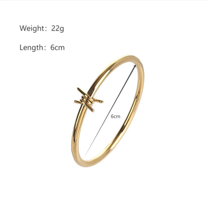 Stainless Steel 14K Gold Plated Vintage Style Simple Style Solid Color Plating Bangle